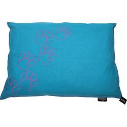 Lex & Max Hondenkussen Happy Feet Blauw - 100 x 70cm - Kussenhoes