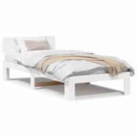 Bedframe met hoofdeinde Wit 75 x 190 cm Massief grenenhout - thumbnail