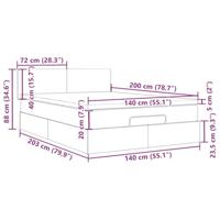 Ottoman bed met matras 140x200cm fluweel donkergrijs - thumbnail