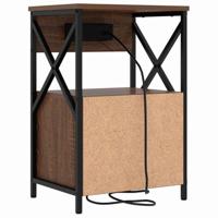 Nachtkastje 2 pcs bruin eikenkleur 40 x 31 x 60 cm Bewerkt hout - thumbnail