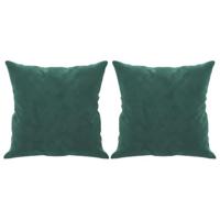 Driezitsbank met sierkussens 180 cm fluweel donkergroen - thumbnail