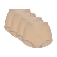 4-Pack High Waist dames slip - Taille - Multipack dames hoge onderbroeken - Katoenen ondergoed - XXL - Huidskleur - Onderbroek - Ondergoed - XXL - - thumbnail