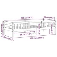 Bedframe zonder matras massief grenenhout 80x200 cm - thumbnail