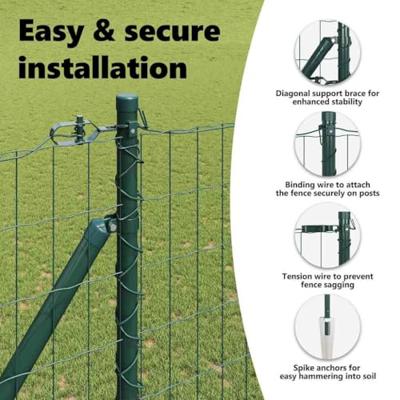 VidaXL Hek met paal groen 1,6 x 10 m staal en pvc