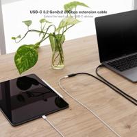 NANOCABLE 10.01.4501-L150 Kabel USB 3.2 GEN2X2, 100 W, 4K/60Hz, USB-C/M-USB-C/H, zwart, 1,5 m - thumbnail