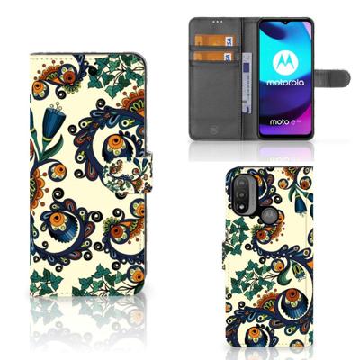 Wallet Case Motorola Moto E20 | E30 | E40 Barok Flower Wallet Case Motorola Moto E20 | E30 | E40 Barok Flower