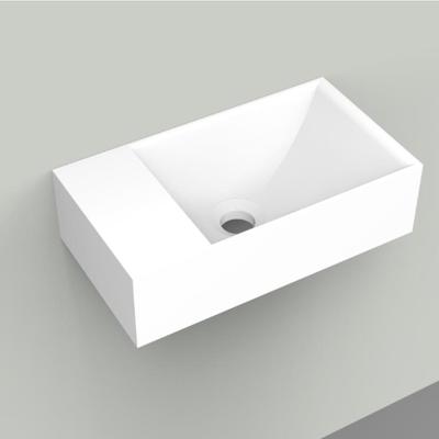 Fontein Arcqua Marble Free 40x22x12 cm Links Zonder Kraangat Mat Wit Fontein Arcqua Marble Free 40x22x12 cm Links Zonder Kraangat Mat Wit