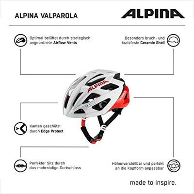 Olympic Sportswear Alpina sports tour helm valparola 51-56 wit/rood - thumbnail
