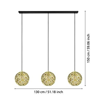 Stars of Light Gouden hanglampSkoura eetkamer - 3-lichts - 39757