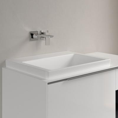 Wastafel Villeroy & Boch Subway 3.0 Met CeramicPlus Geen Kraangat Geen Overloop 60x47x16.5 cm Stone White