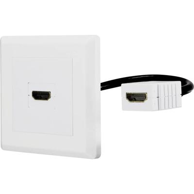 Renkforce RF-4538136 HDMI Adapter [1x HDMI-bus - 1x HDMI-bus] Wit Vergulde steekcontacten 15.00 cm