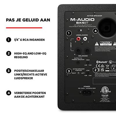 M-AUDIO BX4 BT 2x luidspreker Zwart Bedraad + Bluetooth 50 W
