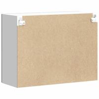 Keukenbovenkast met glazen deur Lucca bewerkt hout gerookt eikenkleur - thumbnail