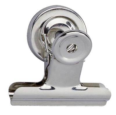 Papierklem MAUL Bulldog met magneet 52mm zilver 2 stuks