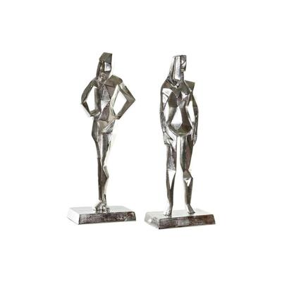 Decoratieve figuren DKD Home Decor 8424001856480 23 x 13 x 62 cm Zilverkleurig (2 Stuks) Decoratieve figuren DKD Home Decor 8424001856480 23 x 13 x 62 cm Zilverkleurig (2 Stuks)