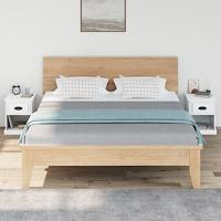 Nachtkastjes 2 st 39x39x47,5 cm bewerkt hout wit - thumbnail