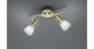 Trio Moderne plafondspotLevisto 2-lichts messing mat - 871010208