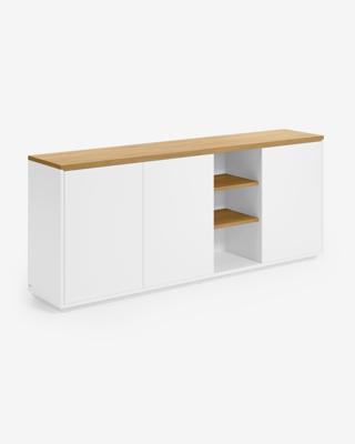 Kave Home Dressoir 'Abilen' Eiken, 180 x 75cm, kleur Wit Kave Home Dressoir 'Abilen' Eiken, 180 x 75cm, kleur Wit