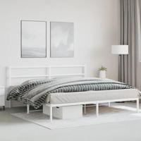 Bedframe met hoofdbord metaal wit 183x213 cm - thumbnail