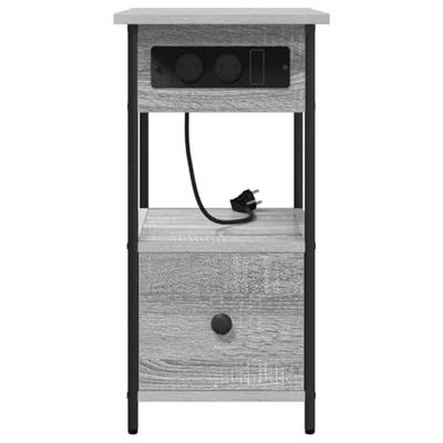 Nachtkastje met lade Grijs sonoma 60 x 30 x 61 cm Bewerkt hout Nachtkastje met lade Grijs sonoma 60 x 30 x 61 cm Bewerkt hout