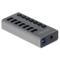 Delock 63669 USB 3.2 Gen 1-hub 7 poorten Grijs - thumbnail