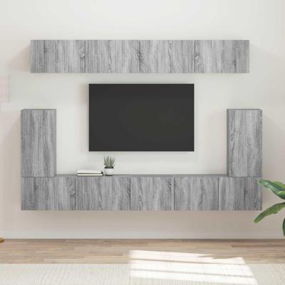 Tv-meubelset Wandgemonteerd 5 pcs Grijs Sonoma Bewerkt hout