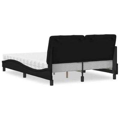 Bed met matras stof zwart 140x200 cm