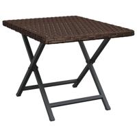 Tafel inklapbaar 45x35x32 cm poly rattan bruin - thumbnail