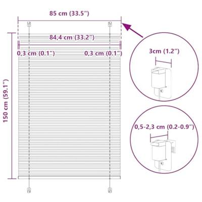 Pliss rolgordijn 85x150 cm stofbreedte 84,4 cm polyester crme - thumbnail
