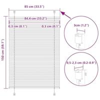 Pliss rolgordijn 85x150 cm stofbreedte 84,4 cm polyester crme - thumbnail