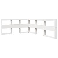 Bed met boekenkast zonder matras grenenhout wit 150x200 cm - thumbnail