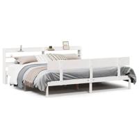 Bedframe zonder matras massief grenenhout wit 180x200 cm - thumbnail