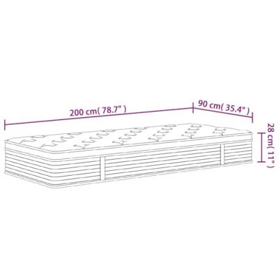 Pocketveringmatras middelhard-plus 90x200 cm