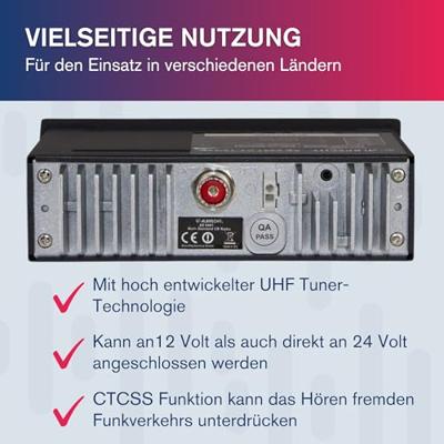 Albrecht AE 6491 NRC CB-radio, 12648.02, nieuw met VOX handsfree-functie en NRC ruisfilter voor glasheldere ontvangst en hoogste geluidskwaliteit, 12/24 V, CTCSS, kleur: zwart