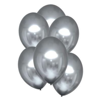 Chrome Ballonnen Platinum Zilver Luxe - 6 Stuks
