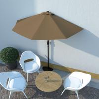 VidaXL Balkonparasol half met aluminium paal 270x144 cm taupe - thumbnail