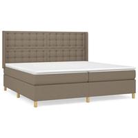 Boxspring met matras stof taupe 200x200 cm - thumbnail