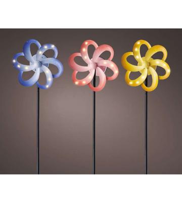 (R) Tuinprikker solar spinner LED metaal 85 cm 3 assorti | 6 stuks