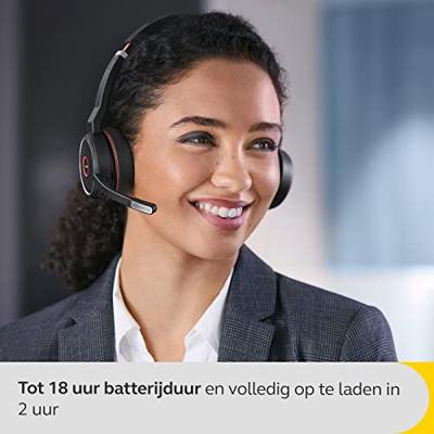 Jabra Evolve 75 Second Edition - UC On Ear headset Radiografisch, Bluetooth, Kabel Stereo Zwart Ruisonderdrukking (microfoon), Noise Cancelling Headset, Incl.