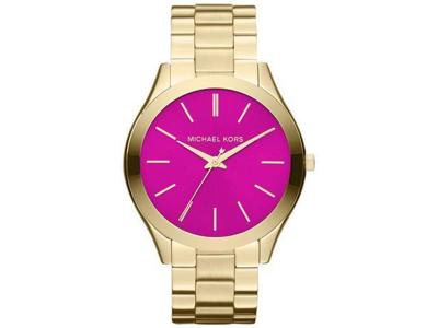 Michael Kors Dames Slim Runway MK3264 Goud roestvrij staal quartz modehorloge Michael Kors Dames Slim Runway MK3264 Goud roestvrij staal quartz modehorloge