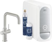 Bruisendwater Keukenkraan GROHE Blue Home Duo Starterkit Chilled en Sparkling Water U Uitloop RVS Look - thumbnail