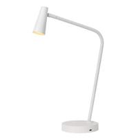 Lucide STIRLING - Oplaadbare Bureaulamp - Accu/Batterij - LED 3 StepDim - 1x3W 2700K - Wit - thumbnail