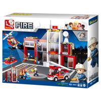 Sluban Fire Station bouwstenen set - thumbnail