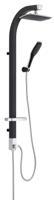 MADAGASKAR hoofddouche set, zwart-chroom hoofddouche, ca. 25 x 20 cm moderne, hoekige handdouche met wandhouder handdouche, (b x l) ca. 3,8 x 23,5 cm lichaam van aluminium, lengte: ca. 120 cm - thumbnail