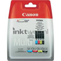 Canon CLI-551 C/M/Y/BK w/sec Origineel Zwart, Cyaan, Magenta, Geel 4 stuk(s) - thumbnail