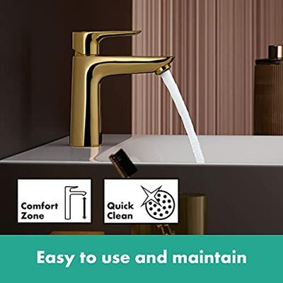 Wastafelmengkraan Talis E 110 HansGrohe Eengreeps met Trekwaste Gepolijst Goud - thumbnail
