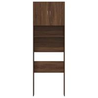 Wasmachinekast 64x24x190 cm bewerkt hout bruin eikenkleurig - thumbnail