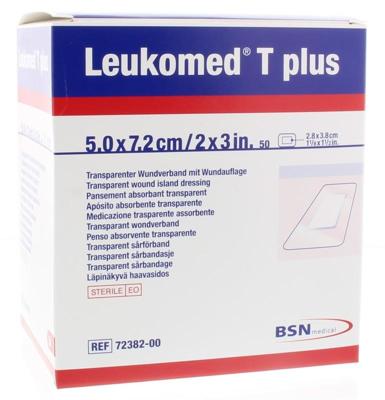 Leukomed Transparant wondverband T plus 7.2 x 5cm 50 Stuks