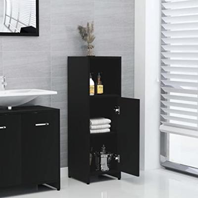 VidaXL Badkamerkast 30x30x95 cm bewerkt hout zwart