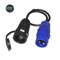 Stekker EDM 46008 Blauw Zwart Zwart/Blauw 16 A CETAC Schuko - thumbnail